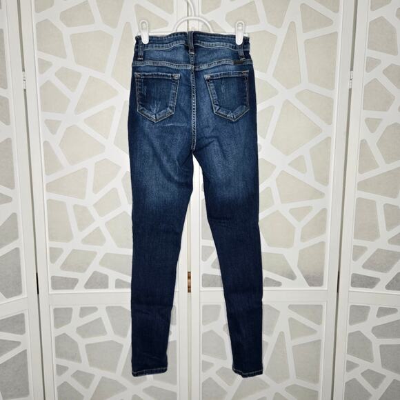 KanCan 9.5" High Rise Button Fly Medium Wash Skinny Jeans Womens 1 or 24 Casual - Picture 3 of 4